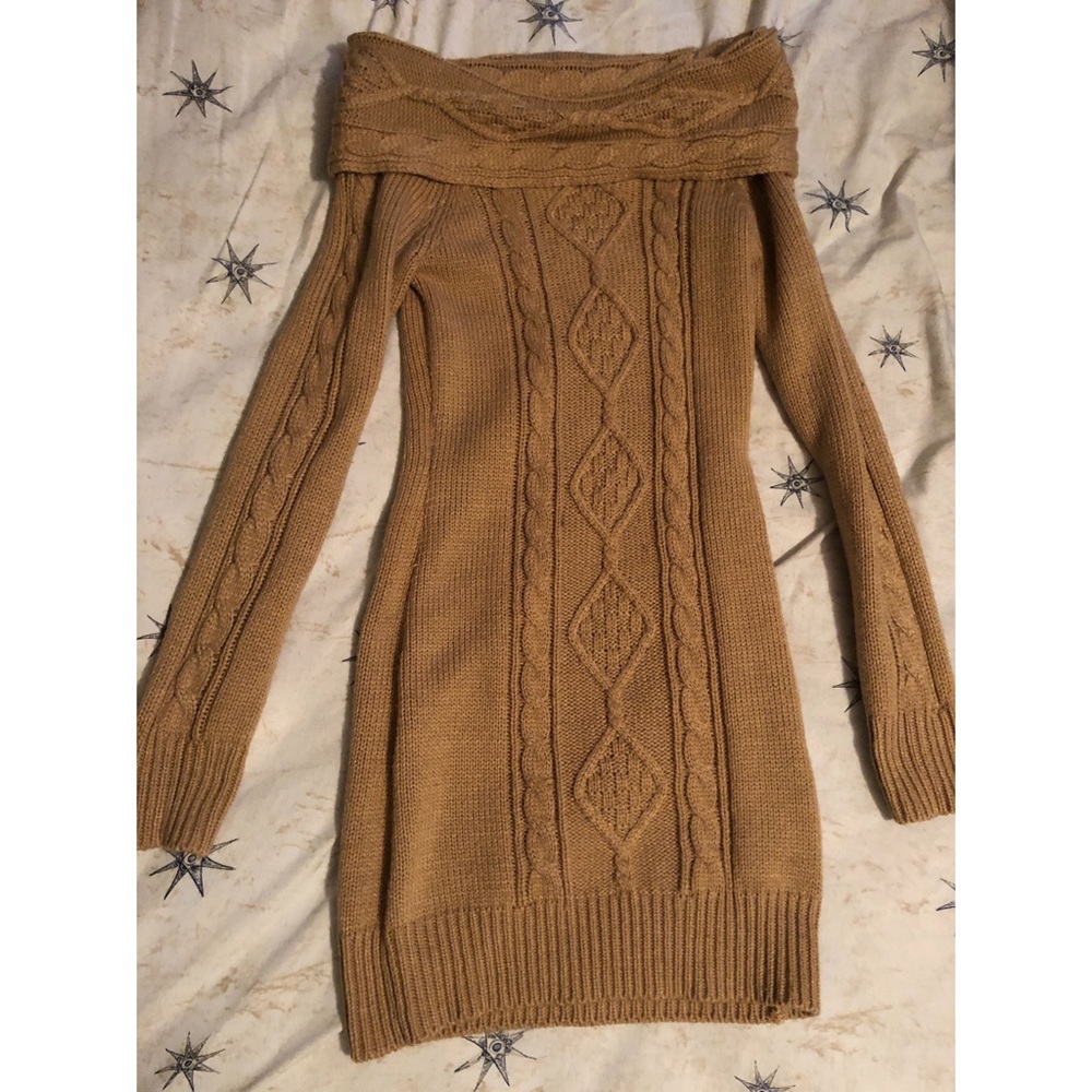 Off the shoulder knit sweater